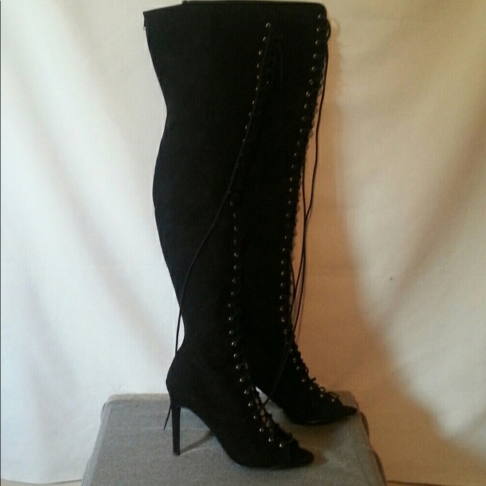 Forever 21 knee high lace up boots